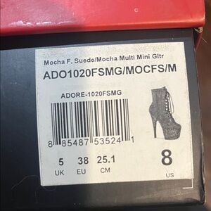 Pleaser Mocha Suede Glitter Platform Boots dancer boots